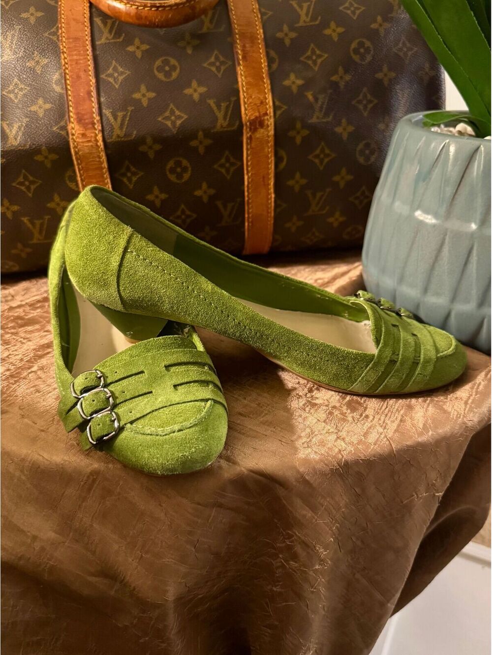 Nine West Low Block Heel- (Lime Green) Sz 7.5